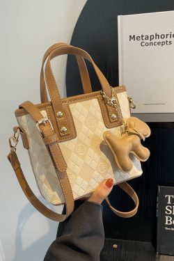 Diamond-Patterned Tote Bucket Bag for Women - Versatile Small Crossbody Shoulder Bag 2025 Fashion Trend