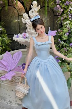 Disney Princess Umbrella Skirt Dress for Girls - Light Evening Birthday Dress with Fishbone Design - Perfect for Magical Parties