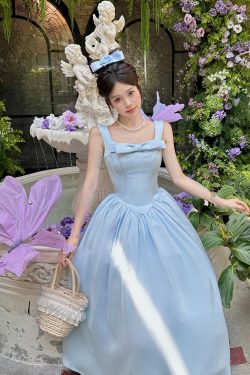 Disney Princess Umbrella Skirt Dress for Girls - Light Evening Birthday Dress with Fishbone Design - Perfect for Magical Parties