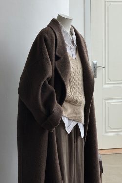 Double-Sided Cashmere Wool Coat for Women - 2024 Autumn Winter High-End Korean Style Petite Mid-Length Outerwear