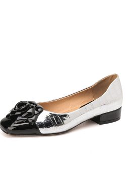 Elegant Camellia Flats for Women - Soft French Square-Toed Slip-On Shoes, Vintage-Inspired Grandma Style, Perfect for Everyday Wear