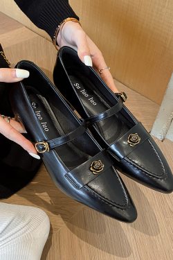 Elegant Chinese-Style Vintage Mid-Heel Shoes for Women - Handmade Genuine Leather Deer and Nara Commuting Footwear