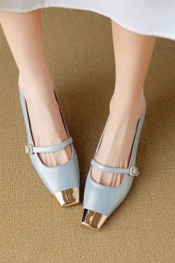 Elegant French One-Strap Pointed Toe Stiletto Heels for Women - Italian-Inspired Fashion Flats with Timeless Style