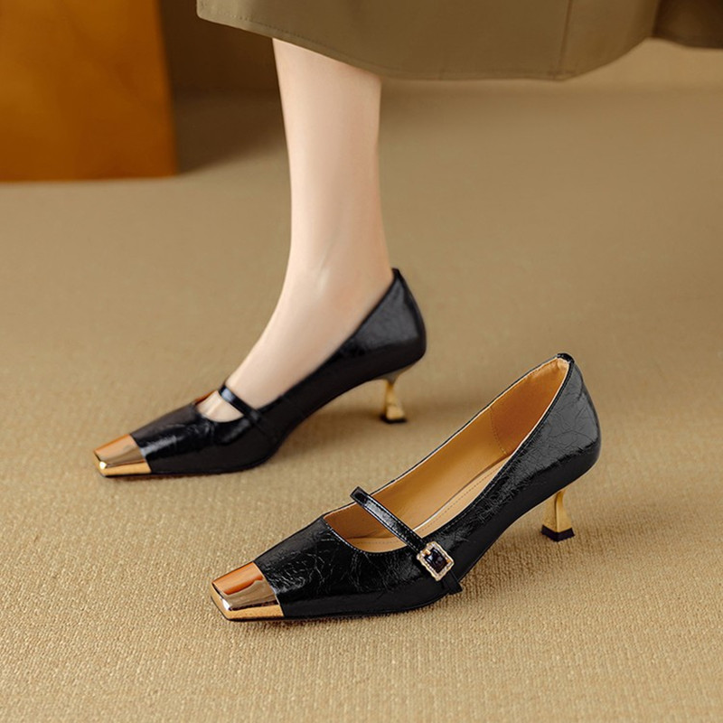 Elegant French One-Strap Pointed Toe Stiletto Heels for Women - Italian-Inspired Fashion Flats with Timeless Style Elegant French One-Strap Pointed Toe Stiletto Heels for Women - Italian-Inspired Fashion Flats with Timeless Style