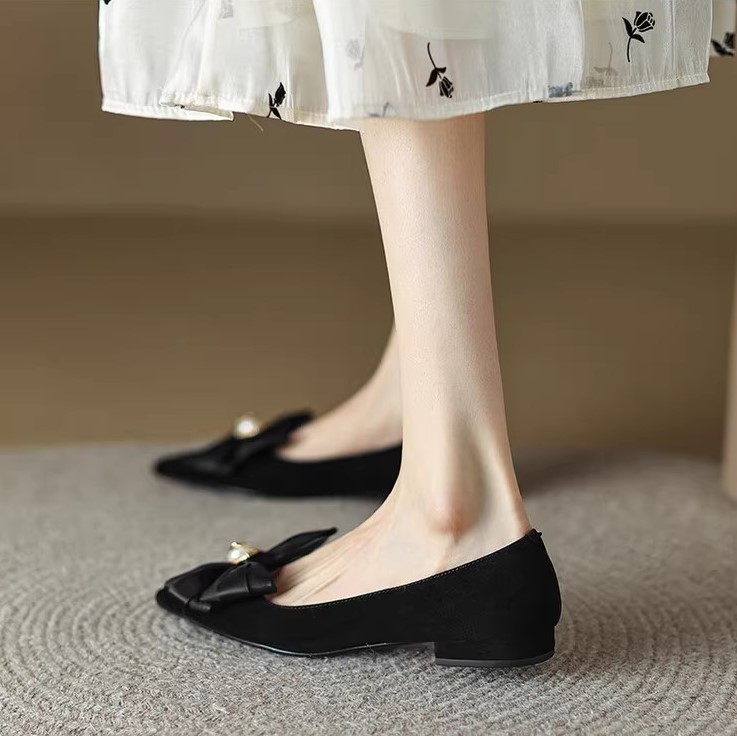Elegant French-Style High Heels for Women - Pearl Bow, Pointed Toe, Shallow Mouth, Fairy Aesthetic, Chic Evening Footwear Elegant French-Style High Heels for Women - Pearl Bow, Pointed Toe, Shallow Mouth, Fairy Aesthetic, Chic Evening Footwear