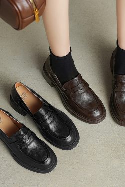 Elegant French-Style Mary Jane Loafers for Women - Versatile Comfortable Single Shoes
