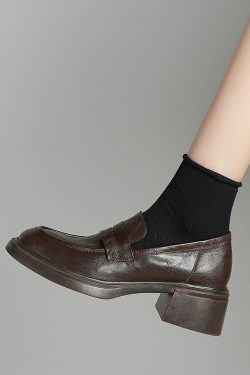 Elegant French-Style Mary Jane Loafers for Women - Versatile Comfortable Single Shoes