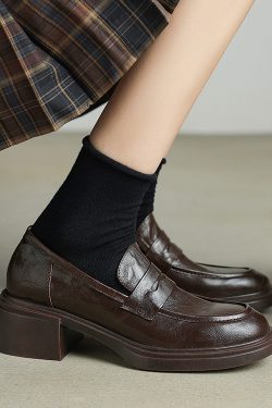 Elegant French-Style Mary Jane Loafers for Women - Versatile Comfortable Single Shoes