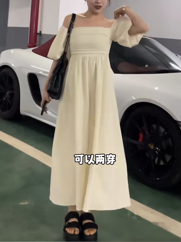 Elegant French-Style One-Shoulder Plus Size Dress for Summer - Flattering for Curvy Figures, Hides Belly, Cinches Waist Elegant French-Style One-Shoulder Plus Size Dress for Summer - Flattering for Curvy Figures, Hides Belly, Cinches Waist