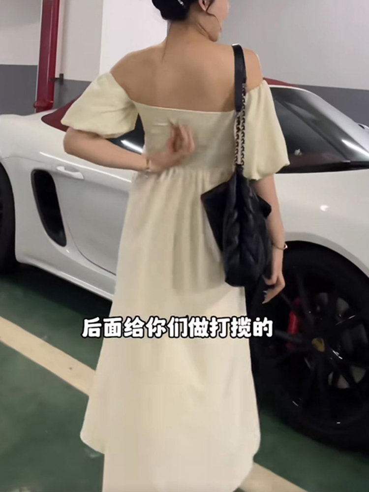 Elegant French-Style One-Shoulder Plus Size Dress for Summer - Flattering for Curvy Figures, Hides Belly, Cinches Waist Elegant French-Style One-Shoulder Plus Size Dress for Summer - Flattering for Curvy Figures, Hides Belly, Cinches Waist