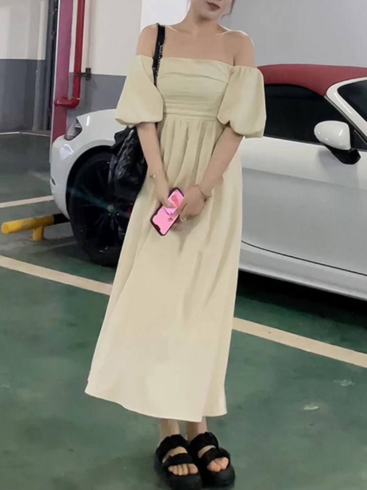 Elegant French-Style One-Shoulder Plus Size Dress for Summer - Flattering for Curvy Figures, Hides Belly, Cinches Waist Elegant French-Style One-Shoulder Plus Size Dress for Summer - Flattering for Curvy Figures, Hides Belly, Cinches Waist