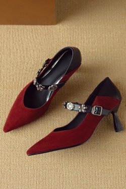 Elegant French Style Thin-Heeled High Heels Women's Mary Jane Shoes - Chic Italian Design for Fashionable Looks