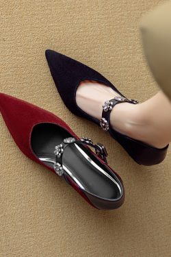 Elegant French Style Thin-Heeled High Heels Women's Mary Jane Shoes - Chic Italian Design for Fashionable Looks