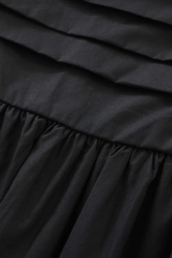 Elegant Goddess Long Black Dress - French Style Vacation Sling Dress for Summer 2025 Women's Fashion