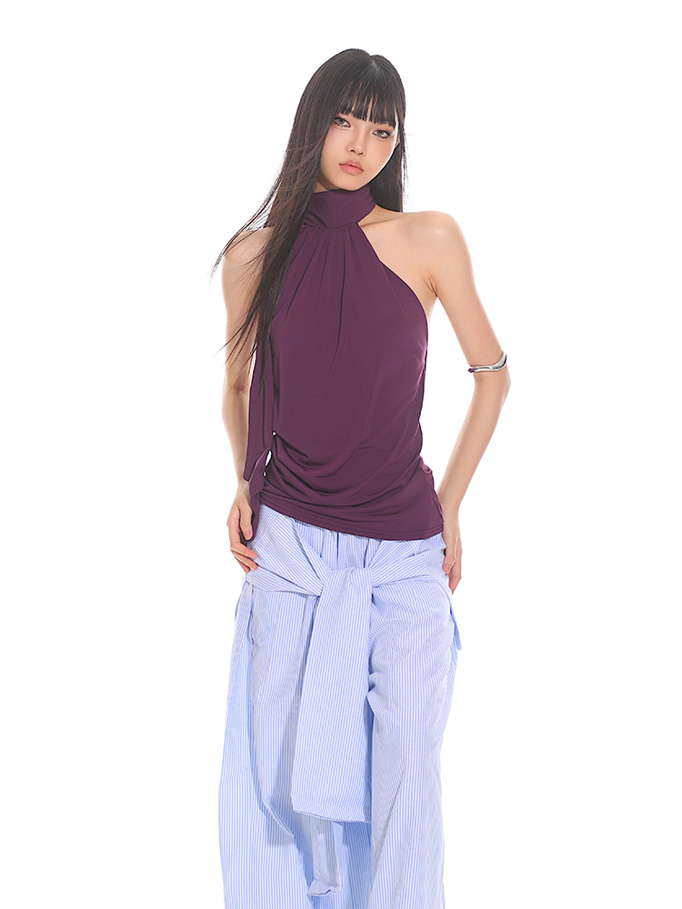 Elegant High-End Ribbon Neck Hanging Waist Vest Outerwear Top for Women - 2025 Early Autumn Style, Chic Fashion Essential Elegant High-End Ribbon Neck Hanging Waist Vest Outerwear Top for Women - 2025 Early Autumn Style, Chic Fashion Essential