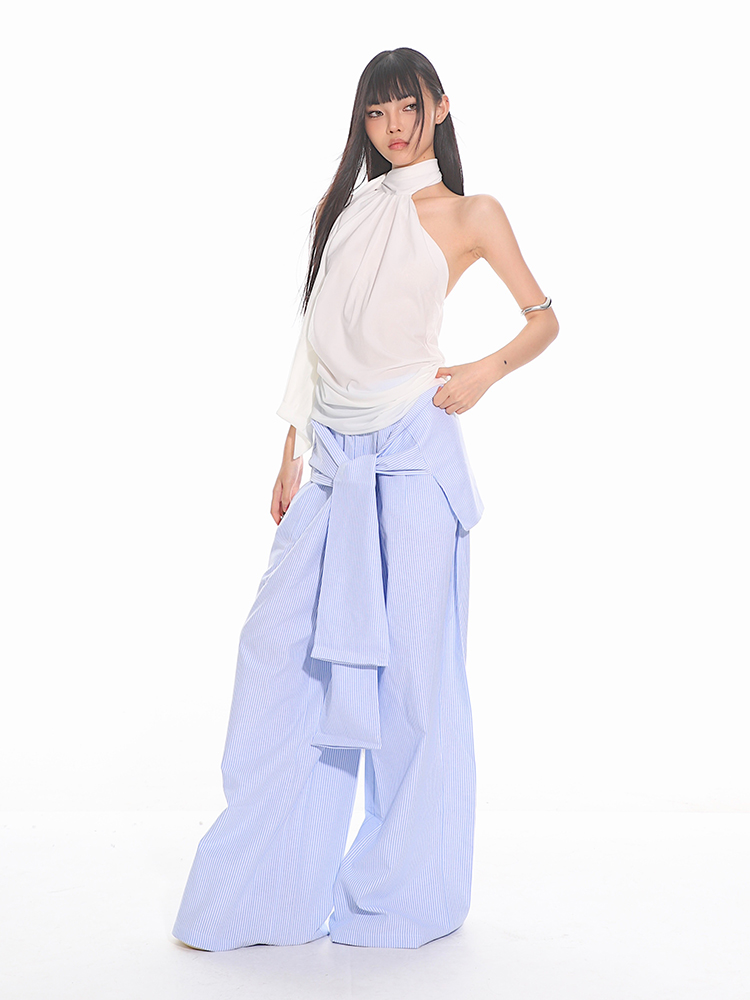 Elegant High-End Ribbon Neck Hanging Waist Vest Outerwear Top for Women - 2025 Early Autumn Style, Chic Fashion Essential Elegant High-End Ribbon Neck Hanging Waist Vest Outerwear Top for Women - 2025 Early Autumn Style, Chic Fashion Essential