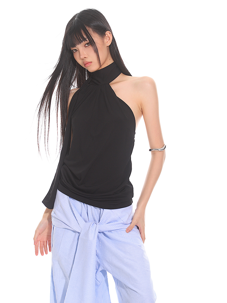 Elegant High-End Ribbon Neck Hanging Waist Vest Outerwear Top for Women - 2025 Early Autumn Style, Chic Fashion Essential Elegant High-End Ribbon Neck Hanging Waist Vest Outerwear Top for Women - 2025 Early Autumn Style, Chic Fashion Essential