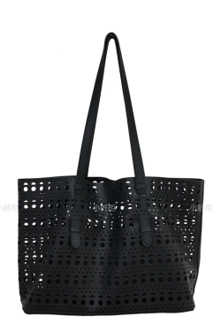 Elegant Hollow Carved Tote Bag - High-End Large Capacity Handbag with Detachable Pouch for Spring/Summer Fashion