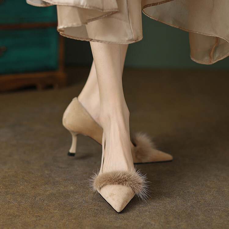 Elegant Italian Pointed Toe Stiletto Heels in Genuine Leather Suede - Women's Fashionable High Heels for Chic Style Elegant Italian Pointed Toe Stiletto Heels in Genuine Leather Suede - Women's Fashionable High Heels for Chic Style