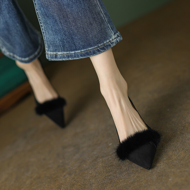 Elegant Italian Pointed Toe Stiletto Heels in Genuine Leather Suede - Women's Fashionable High Heels for Chic Style Elegant Italian Pointed Toe Stiletto Heels in Genuine Leather Suede - Women's Fashionable High Heels for Chic Style