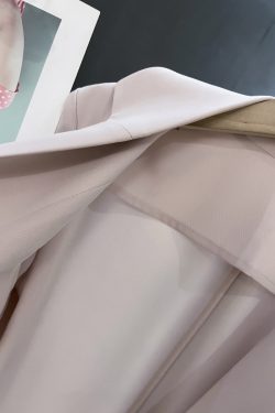 Elegant Nude Pink Blazer Jacket for Women - Thin Summer Style with Three-Quarter Sleeves, Trendy Fashion 2025