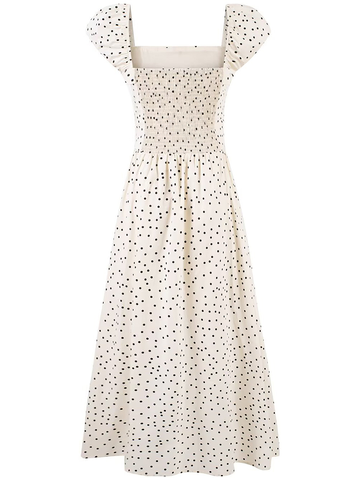 Elegant Off-White Polka Dot Dress for Women - French Style Long Dress, Summer 2025 Fashion, Chic and Sophisticated Look Elegant Off-White Polka Dot Dress for Women - French Style Long Dress, Summer 2025 Fashion, Chic and Sophisticated Look
