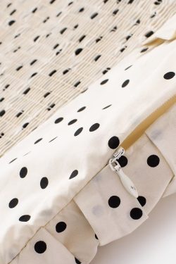 Elegant Off-White Polka Dot Dress for Women - French Style Long Dress, Summer 2025 Fashion, Chic and Sophisticated Look