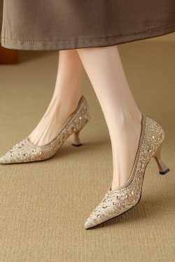 Elegant Pointed Toe High Heels for Women, Sexy Mesh Stiletto Shoes, Breathable Fashion Footwear, Chic Evening Style