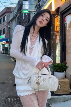 Elegant Sexy Crossed Drape Neck Lace Spliced Top for Women - Early Autumn Fashion