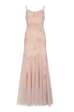 Elegant Strapless Mermaid Tulle Slip Dress for Women - Flawless Beauty Pink Floral Design, Slim Fit, Perfect for Formal Events