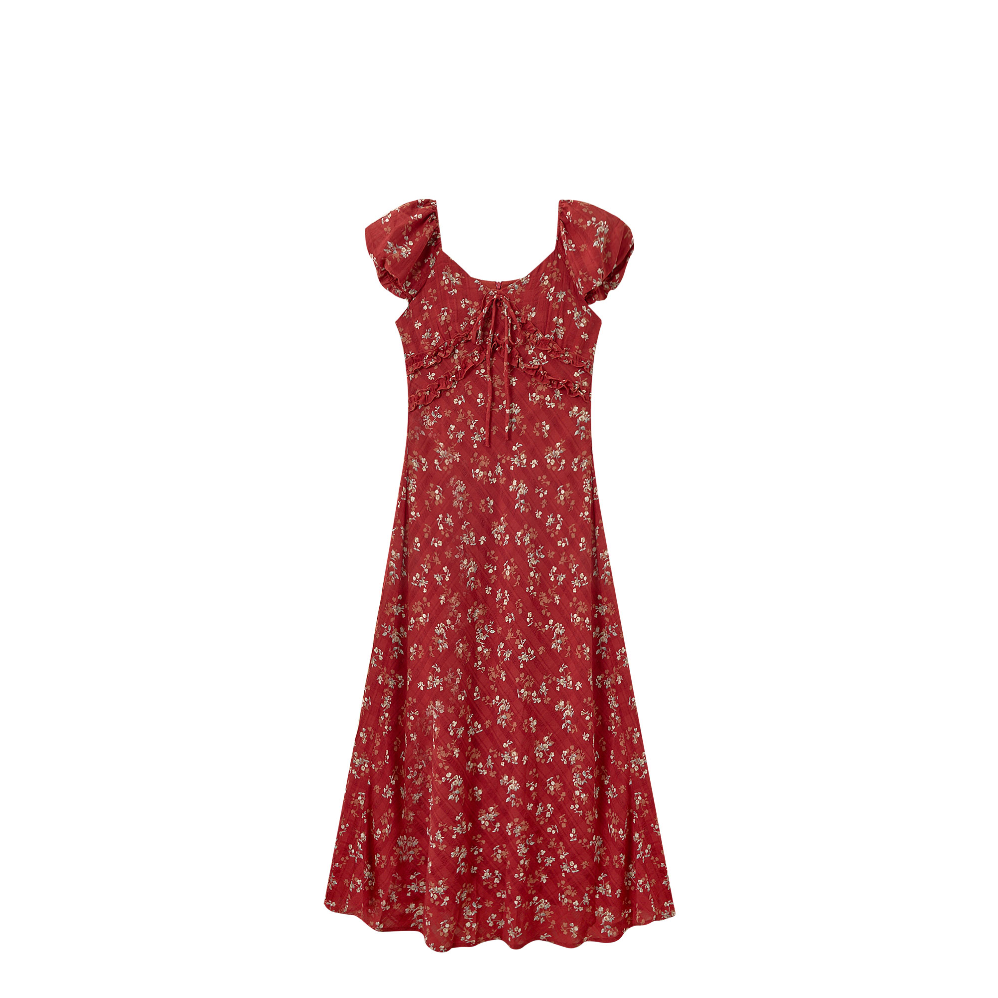 Elegant V-neck Floral Tea Break Dress - Slimming Waist-Defined Design, French Romantic Style, Yellow, Perfect for 90s & Y2K Fashion Elegant V-neck Floral Tea Break Dress - Slimming Waist-Defined Design, French Romantic Style, Yellow, Perfect for 90s & Y2K Fashion