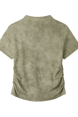 Elegant Women's Fitted Tie-Dye Embroidered Short-Sleeve T-Shirt - Pure Cotton Chinese Style Top for a Chic Look