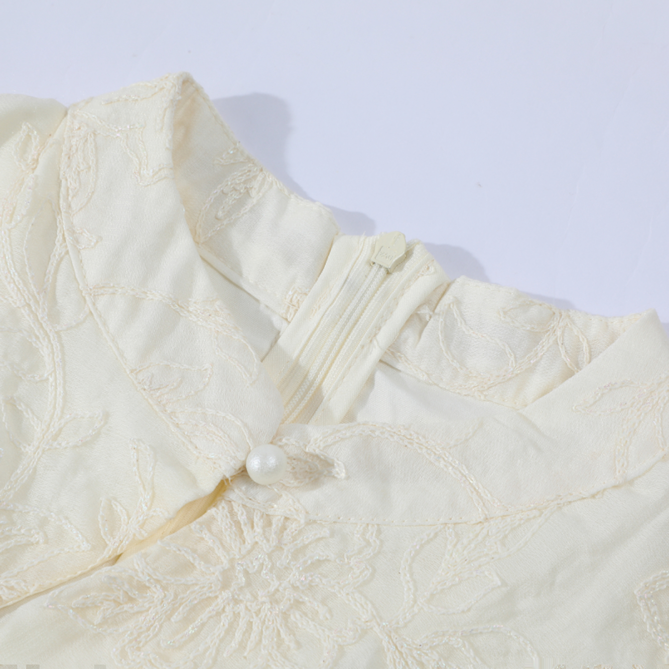 Elegant Women's Irregular Qipao Dress with Heavy Embroidery, National Style, Faux Two-Piece Design for a Sophisticated Look Elegant Women's Irregular Qipao Dress with Heavy Embroidery, National Style, Faux Two-Piece Design for a Sophisticated Look