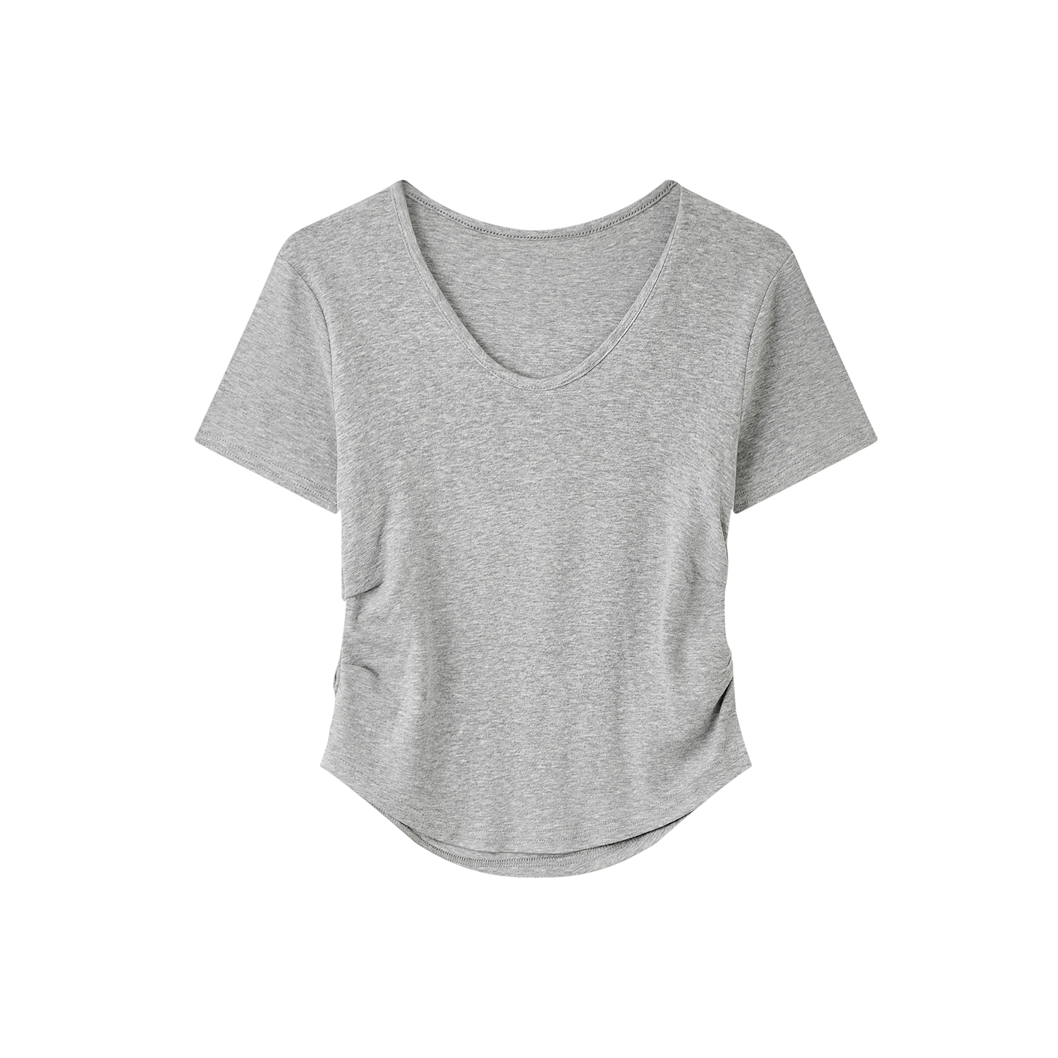 Elegant Yellow V-Neck Short Sleeve T-Shirt for Women with Waist Design and Pleats, Perfect for Casual 90s Inspired Looks Elegant Yellow V-Neck Short Sleeve T-Shirt for Women with Waist Design and Pleats, Perfect for Casual 90s Inspired Looks