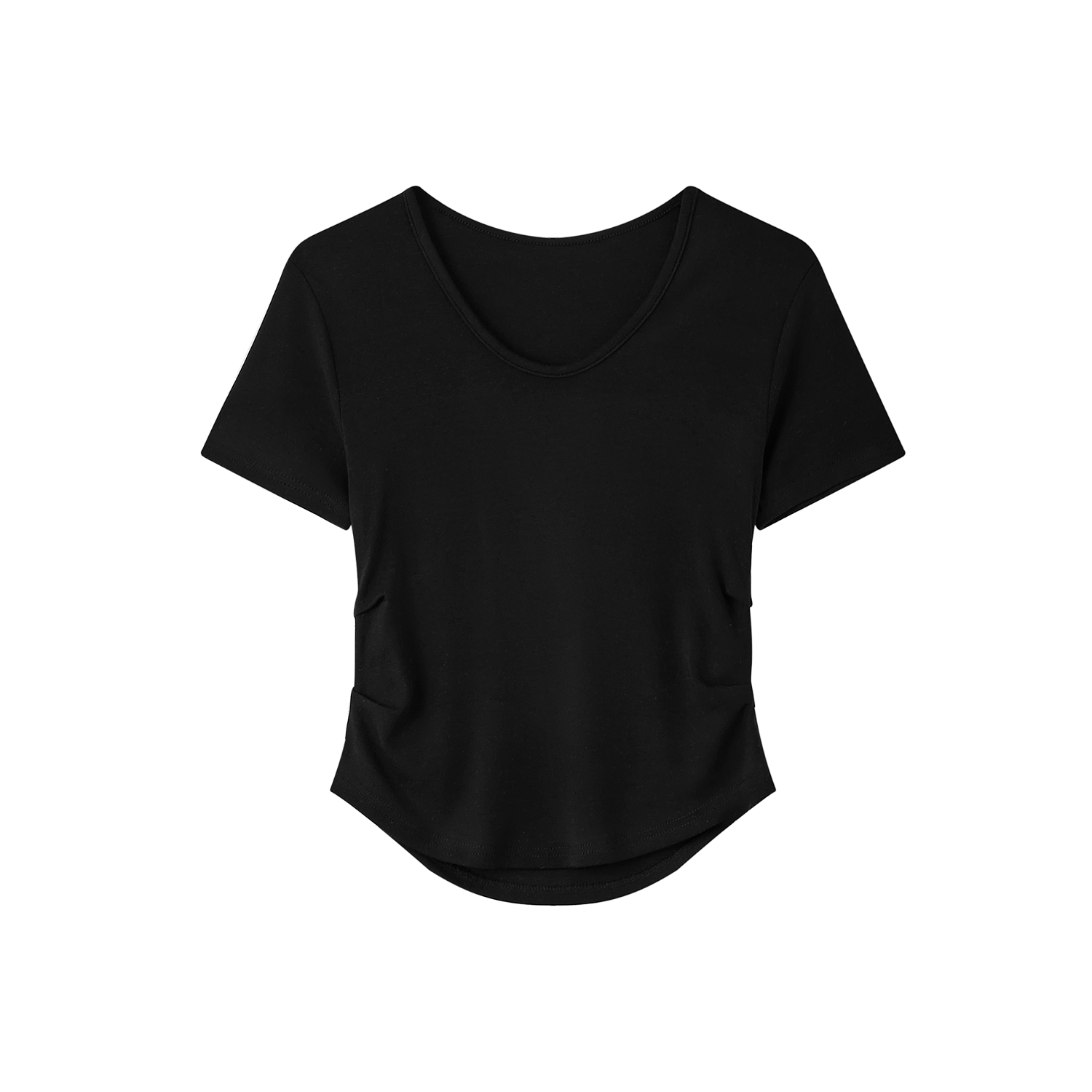 Elegant Yellow V-Neck Short Sleeve T-Shirt for Women with Waist Design and Pleats, Perfect for Casual 90s Inspired Looks Elegant Yellow V-Neck Short Sleeve T-Shirt for Women with Waist Design and Pleats, Perfect for Casual 90s Inspired Looks