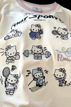 Embroidered Cartoon Color-Blocking Short-Sleeve T-Shirt for Women - Summer 2023 Trendy Cotton Top