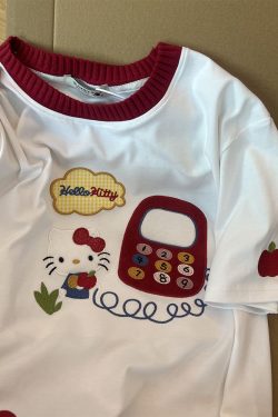 Embroidered Color-Block Short-Sleeve T-Shirt for Women - Stylish Summer 2025 Pure Cotton Casual Top