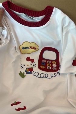 Embroidered Color-Block Short-Sleeve T-Shirt for Women - Stylish Summer 2025 Pure Cotton Casual Top