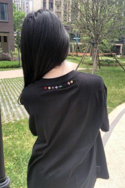 Embroidered Floral Letter Heavyweight Short Sleeve T-Shirt for Women - Summer 2025 Trendy Couple's Top, Unique and Stylish