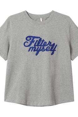 Embroidered Letter Short Sleeve T-Shirt for Women - Loose Slim Fit Spring Summer 2025 - Trendy Casual Style