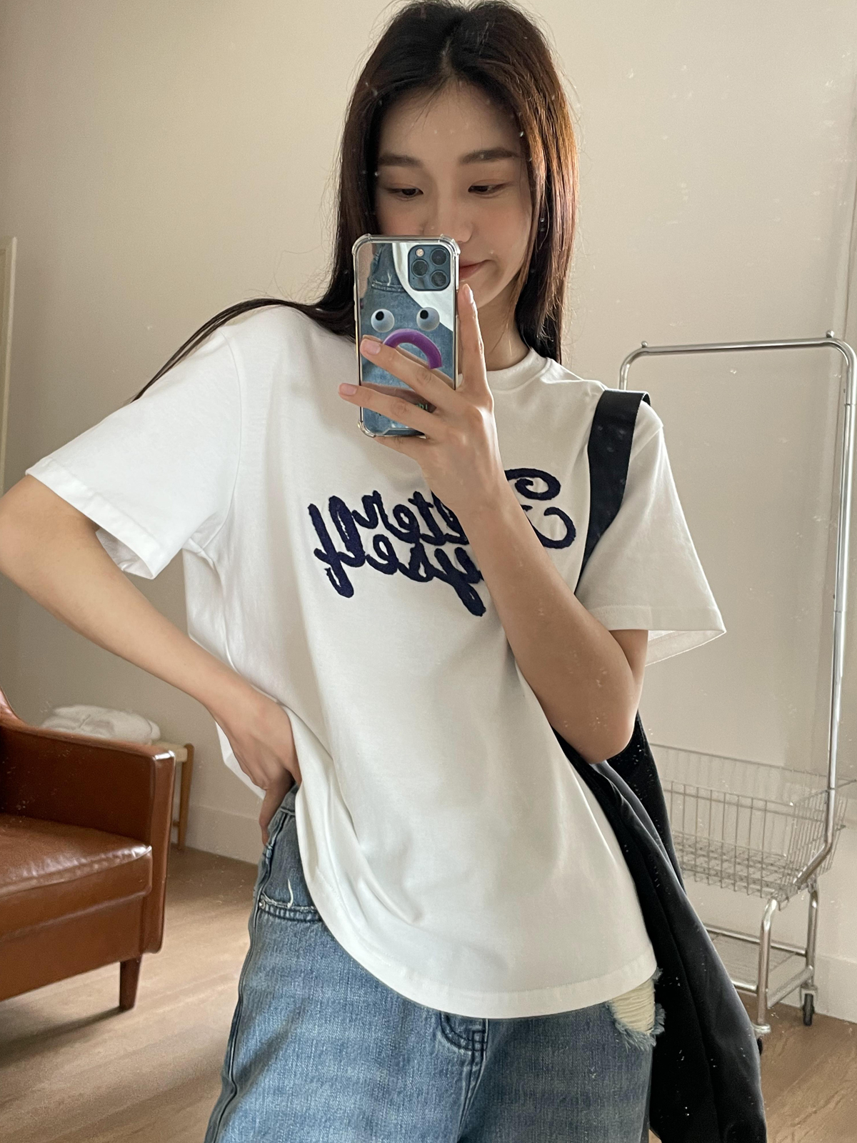 Embroidered Letter Short Sleeve T-Shirt for Women - Loose Slim Fit Spring Summer 2025 - Trendy Casual Style Embroidered Letter Short Sleeve T-Shirt for Women - Loose Slim Fit Spring Summer 2025 - Trendy Casual Style