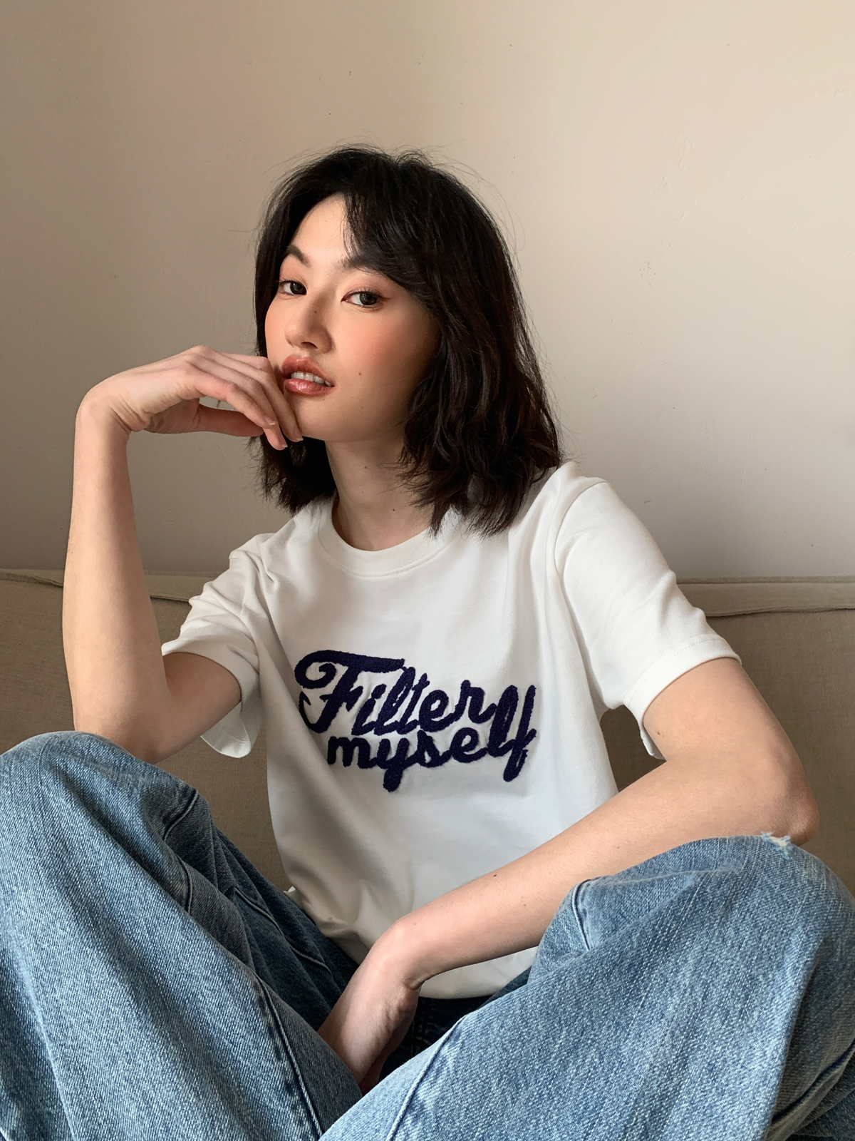 Embroidered Letter Short Sleeve T-Shirt for Women - Loose Slim Fit Spring Summer 2025 - Trendy Casual Style Embroidered Letter Short Sleeve T-Shirt for Women - Loose Slim Fit Spring Summer 2025 - Trendy Casual Style