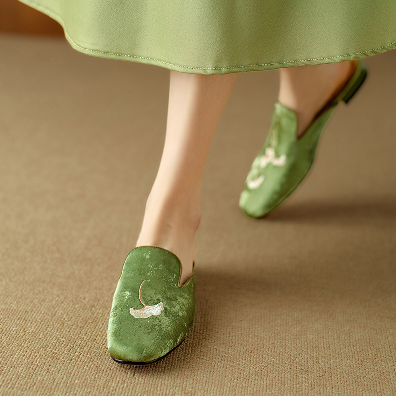 Embroidered National Style Open-Toe Half Slippers for Women - High-End Outdoor Flat Sandals, Italian Corso Venezia Inspired Embroidered National Style Open-Toe Half Slippers for Women - High-End Outdoor Flat Sandals, Italian Corso Venezia Inspired