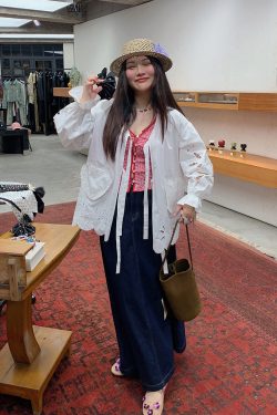 Embroidered Pocket Shirt Jacket for Women - Unique Spring Summer 2025 Fashion Top, Age-Reducing Style