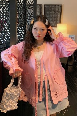 Embroidered Pocket Shirt Jacket for Women - Unique Spring Summer 2025 Fashion Top, Age-Reducing Style