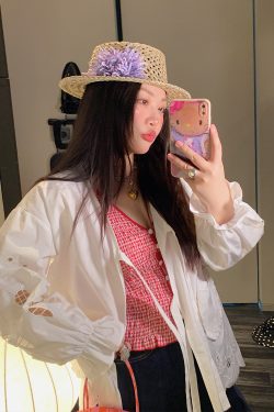 Embroidered Pocket Shirt Jacket for Women - Unique Spring Summer 2025 Fashion Top, Age-Reducing Style