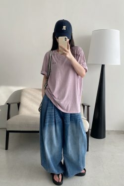 Energetic Rose Print Cotton T-shirt in Japanese Style with Sun Grapefruit and Snowflake Design - Loose Casual Versatile Top