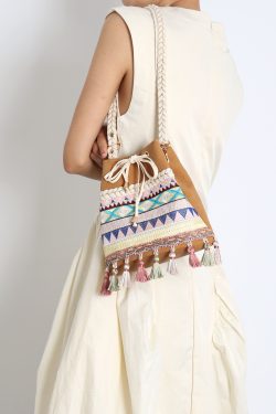 Ethnic Style Bucket Bag - Versatile Crossbody for Travel, Yunnan & Tibet Inspired, Cute Vacation Accessory