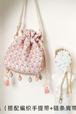 Ethnic Style Bucket Bag - Versatile Crossbody for Travel, Yunnan & Tibet Inspired, Cute Vacation Accessory