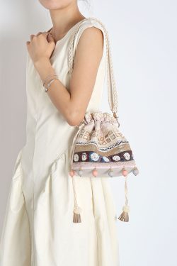Ethnic Style Bucket Bag - Versatile Crossbody for Travel, Yunnan & Tibet Inspired, Cute Vacation Accessory